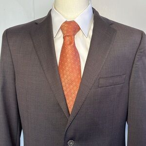 Jack Victor Collection Hand Stitched Super 120s Wool Brown Blazer Men's 42 Long